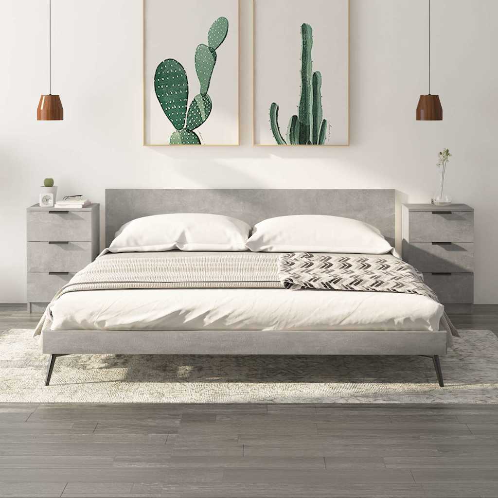 vidaXL Bedside Cabinets 2 pcs Concrete Grey 40x36x65 cm