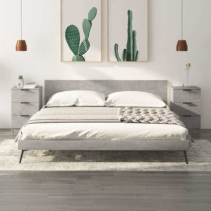 vidaXL Bedside Cabinets 2 pcs Concrete Grey 40x36x65 cm