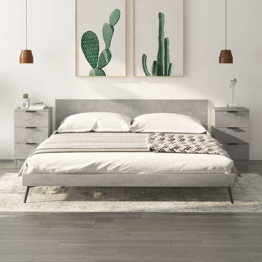 vidaXL Bedside Cabinets 2 pcs Concrete Grey 40x36x65 cm
