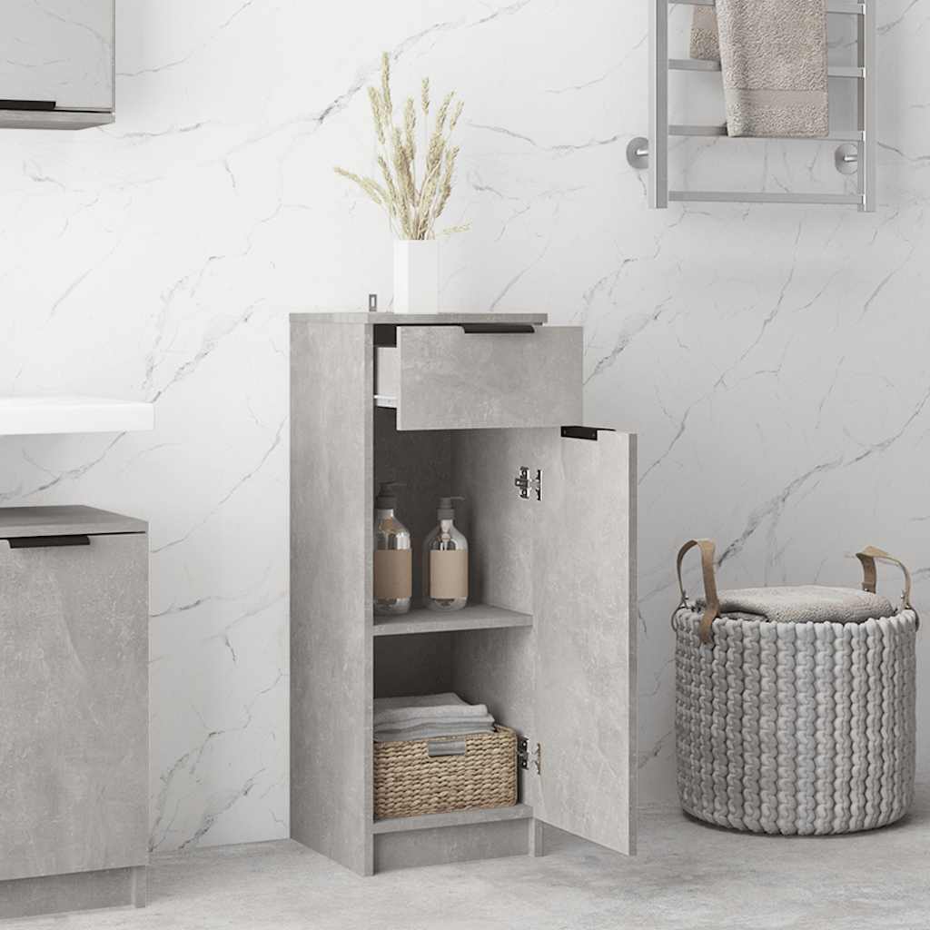 vidaXL Bathroom Cabinet Concrete Grey 32x34x90 cm Engineered Wood