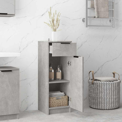 vidaXL Bathroom Cabinet Concrete Grey 32x34x90 cm Engineered Wood