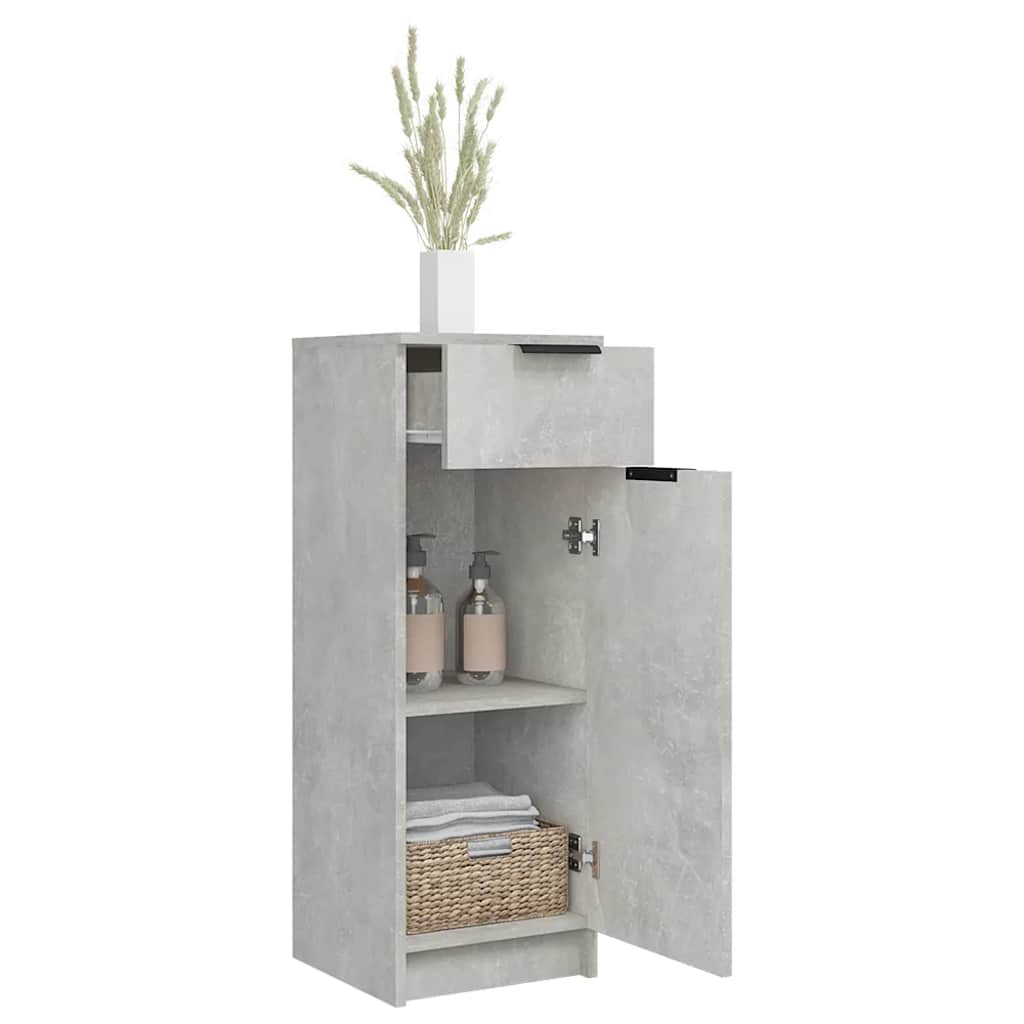 vidaXL Bathroom Cabinet Concrete Grey 32x34x90 cm Engineered Wood