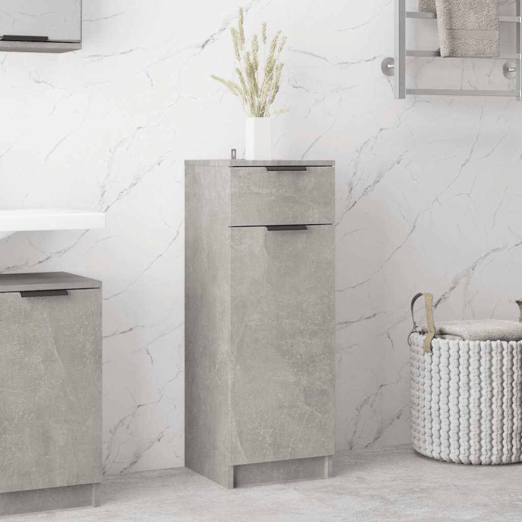 vidaXL Bathroom Cabinet Concrete Grey 32x34x90 cm Engineered Wood