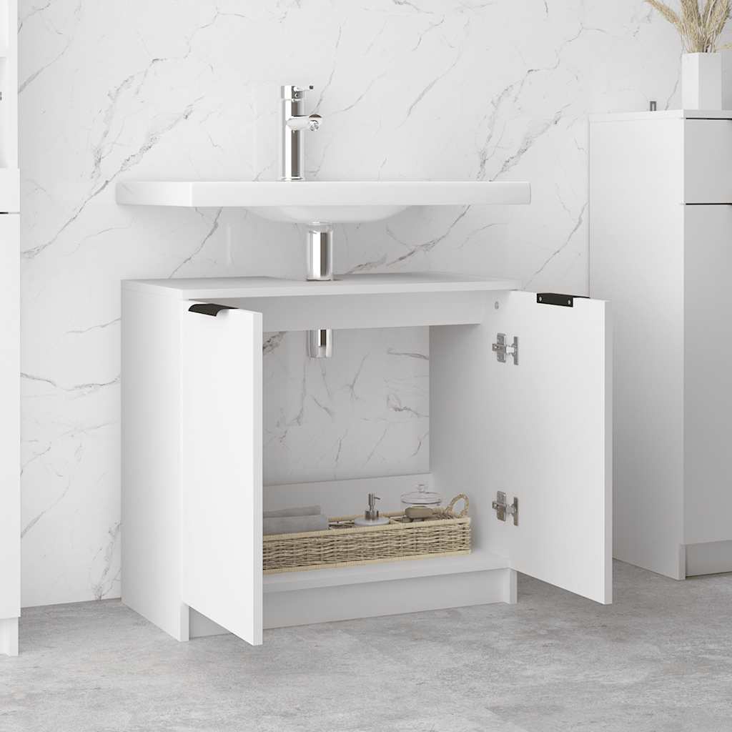 vidaXL Bathroom Cabinet White 64.5x33.5x59 cm Engineered Wood