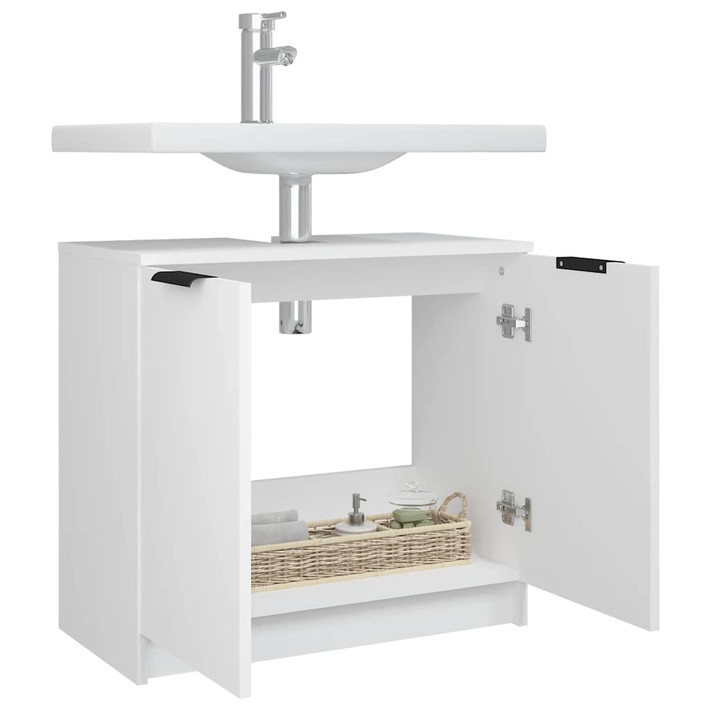 vidaXL Bathroom Cabinet White 64.5x33.5x59 cm Engineered Wood