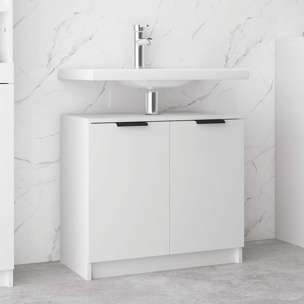 vidaXL Bathroom Cabinet White 64.5x33.5x59 cm Engineered Wood