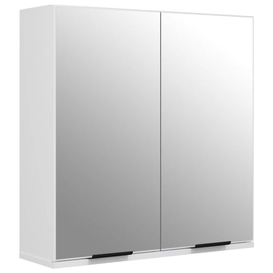 vidaXL Bathroom Mirror Cabinet White 64x20x67 cm
