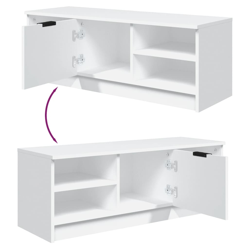 vidaXL TV Cabinet White 102x35.5x36.5 cm Engineered Wood