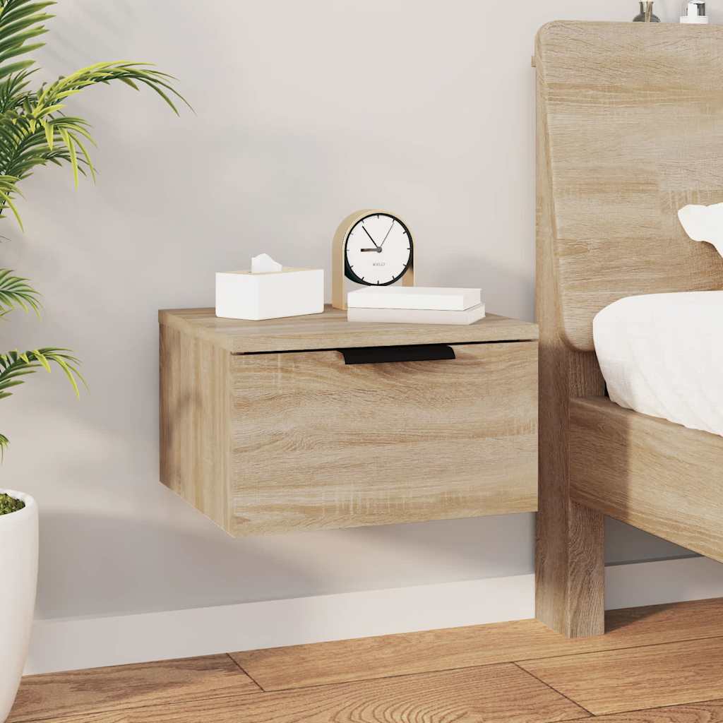 vidaXL Wall-mounted Bedside Cabinets 2 pcs Sonoma Oak 34x30x20 cm