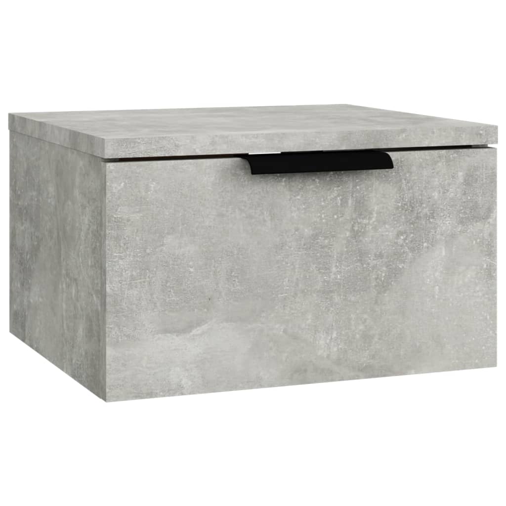 vidaXL Wall-mounted Bedside Cabinet Concrete Grey 34x30x20 cm