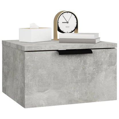 vidaXL Wall-mounted Bedside Cabinet Concrete Grey 34x30x20 cm