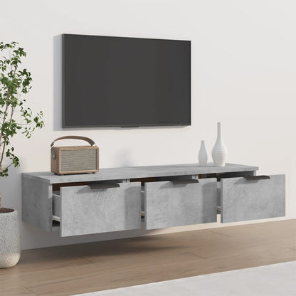 vidaXL Wall Cabinet Concrete Grey 102x30x20 cm Engineered Wood