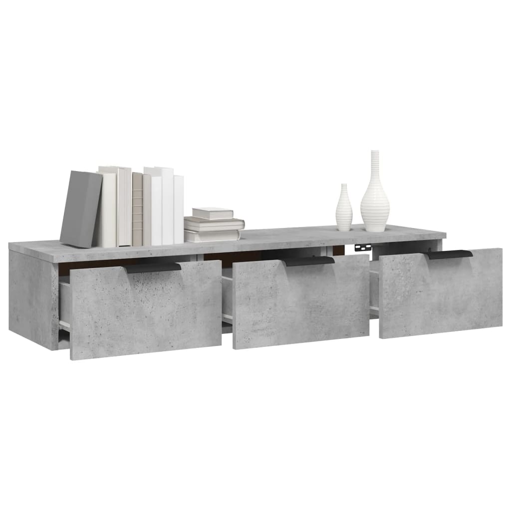 vidaXL Wall Cabinet Concrete Grey 102x30x20 cm Engineered Wood