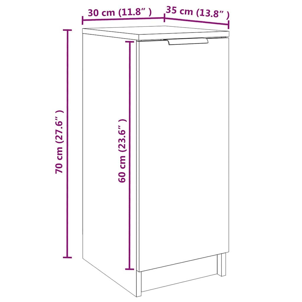 vidaXL Shoe Cabinet White 30x35x70 cm Engineered Wood