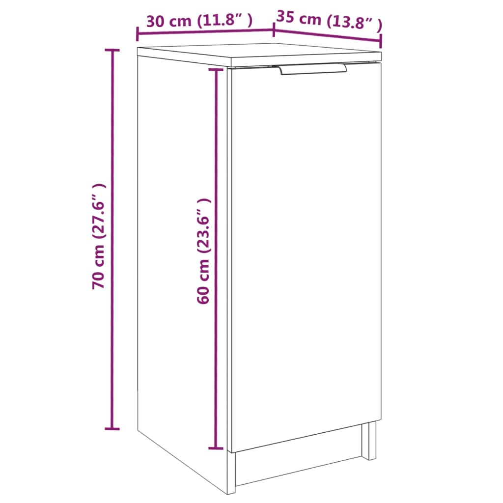 vidaXL Shoe Cabinet Concrete Grey 30x35x70 cm Engineered Wood