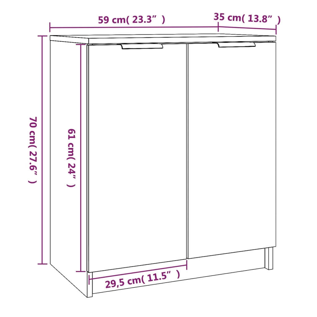 vidaXL Shoe Cabinet Concrete Grey 59x35x70 cm Engineered Wood