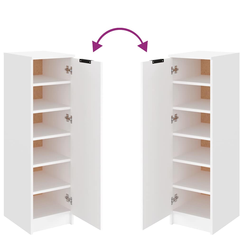 vidaXL Shoe Cabinet White 30x35x100 cm Engineered Wood