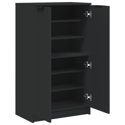 vidaXL Shoe Cabinet Black 59x35x100 cm Engineered Wood