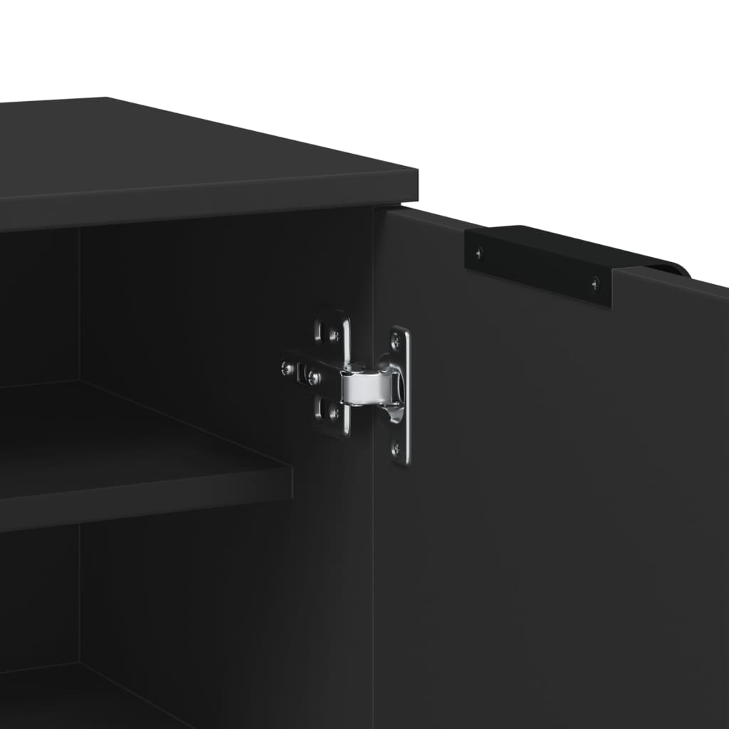 vidaXL Shoe Cabinet Black 59x35x100 cm Engineered Wood