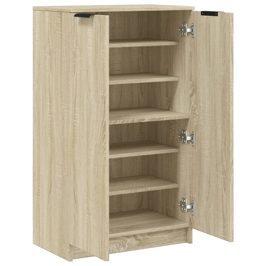 vidaXL Shoe Cabinet Sonoma Oak 59x35x100.5 cm Engineered Wood