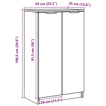 vidaXL Shoe Cabinet Sonoma Oak 59x35x100.5 cm Engineered Wood