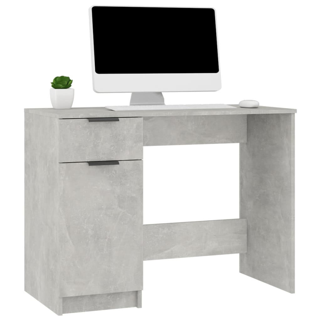 vidaXL Desk Concrete Grey 100x50x75 cm Engineered Wood
