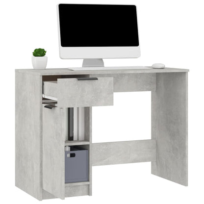 vidaXL Desk Concrete Grey 100x50x75 cm Engineered Wood