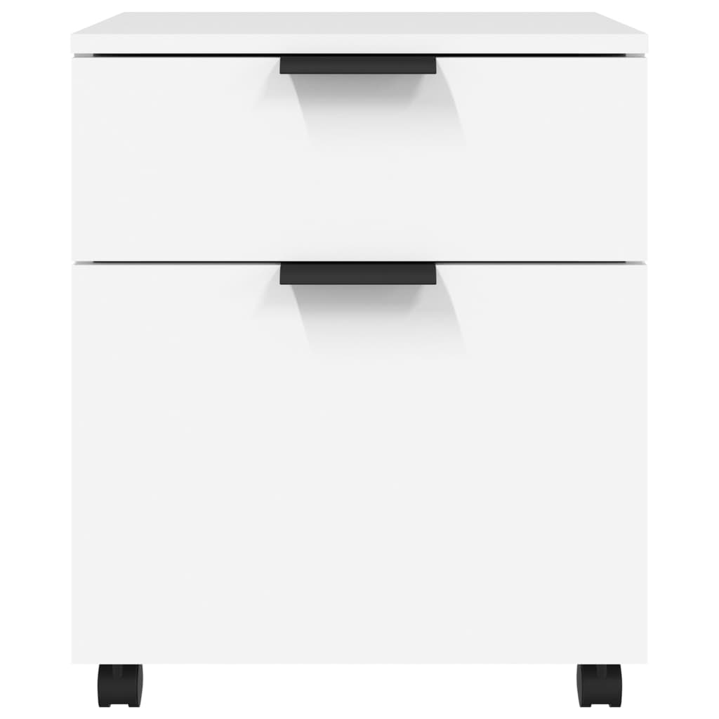 vidaXL Mobile File Cabinet with Wheels White 45x38x54 cm Engineered Wood