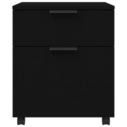 vidaXL Mobile File Cabinet with Wheels Black 45x38x54cm Engineered Wood