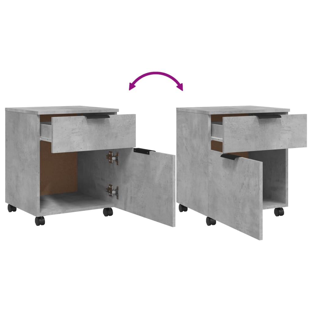 vidaXL File Cabinet | Concrete Grey | Engineered Wood | Medium | File Cabinet