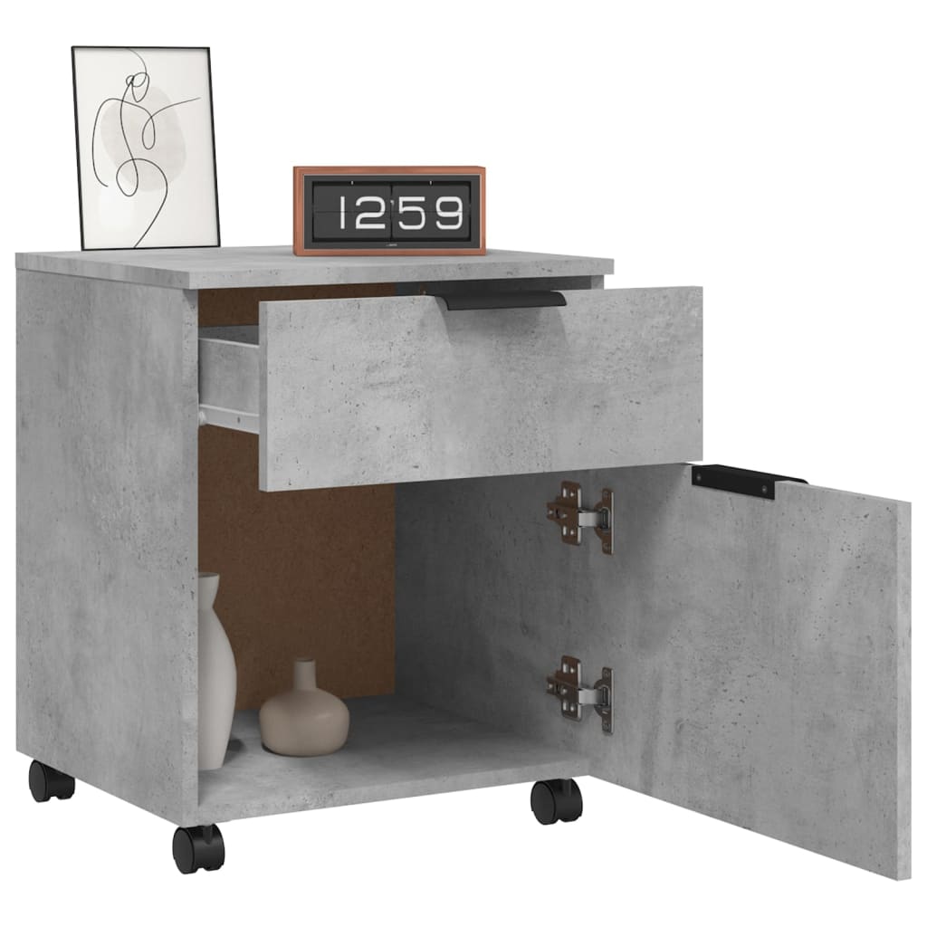 vidaXL File Cabinet | Concrete Grey | Engineered Wood | Medium | File Cabinet
