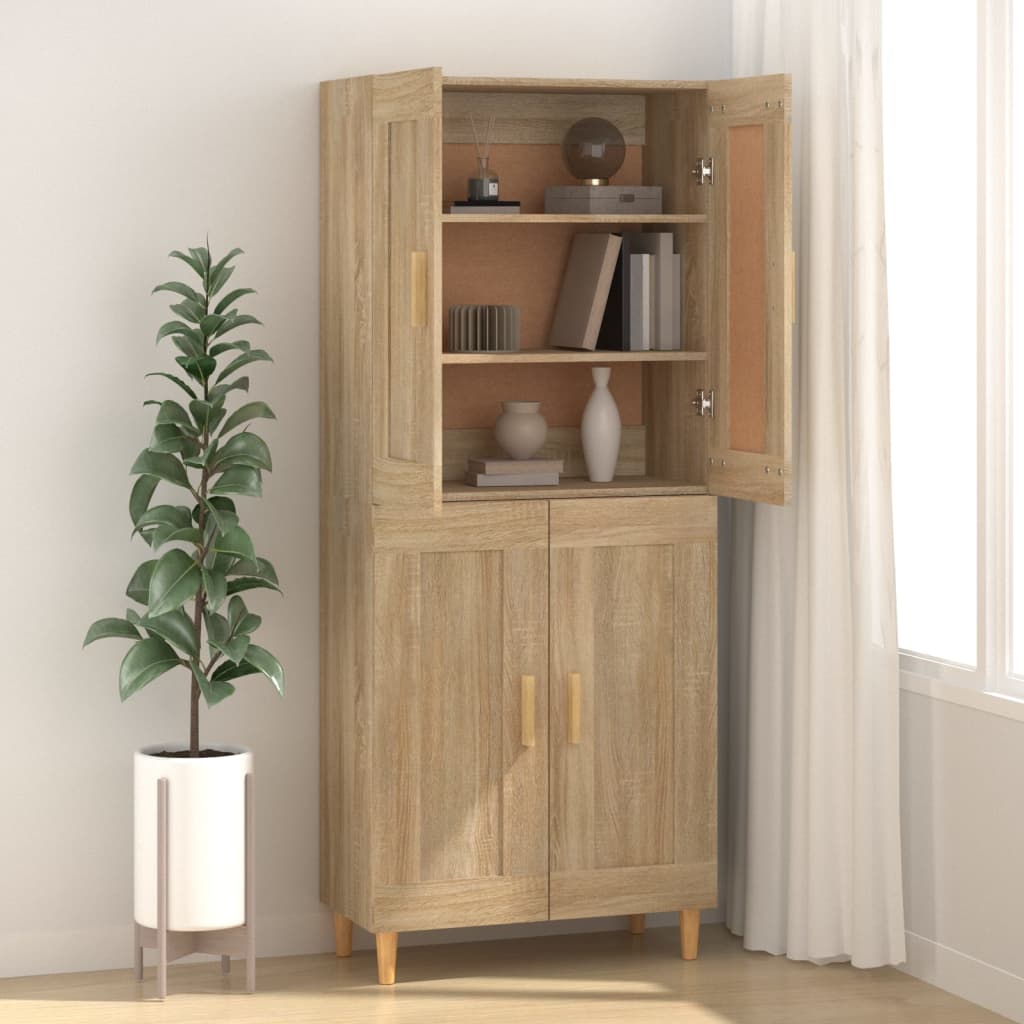 vidaXL Sideboard Sonoma Oak 69.5x34x90 cm Engineered Wood