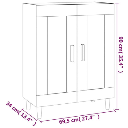 vidaXL Sideboard Sonoma Oak 69.5x34x90 cm Engineered Wood