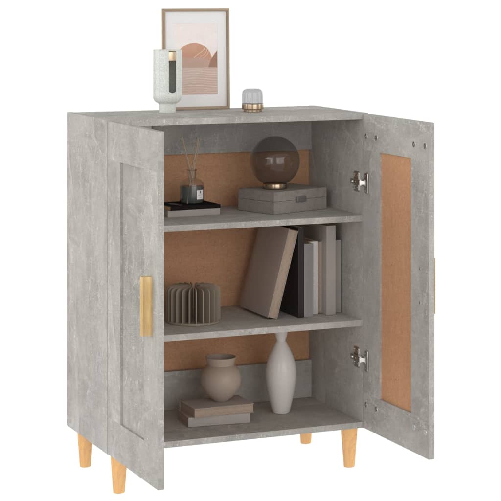 vidaXL Sideboard | Concrete grey | Engineered wood, solid eucalyptus wood