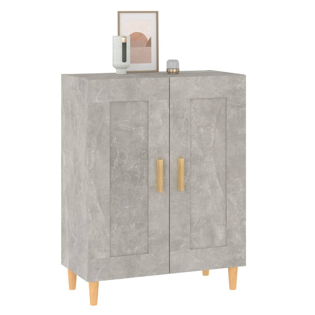 vidaXL Sideboard | Concrete grey | Engineered wood, solid eucalyptus wood