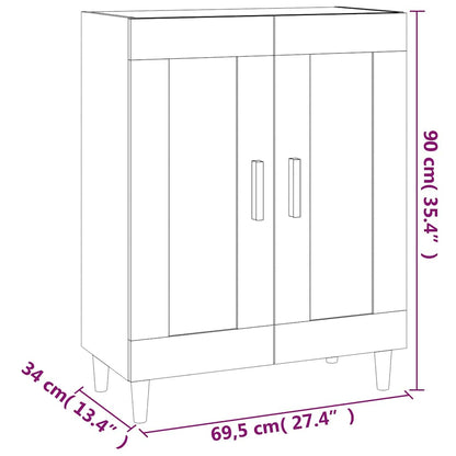 812136 vidaXL Sideboard Concrete Grey 69,5x34x90 cm Engineered Wood