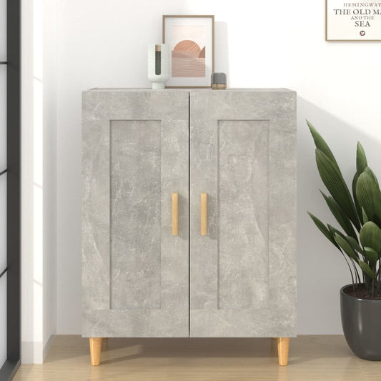 vidaXL Sideboard | Concrete grey | Engineered wood, solid eucalyptus wood