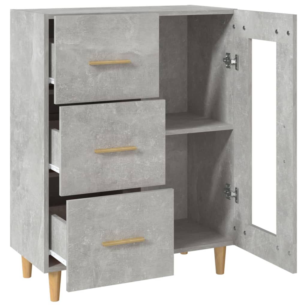 vidaXL Sideboard Concrete Grey 69,5x34x90 cm Engineered Wood