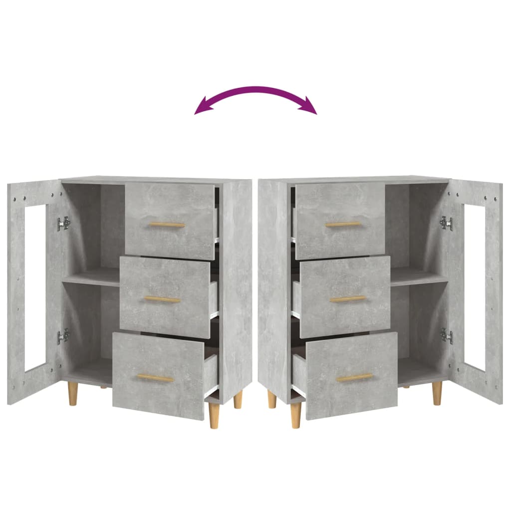 vidaXL Sideboard Concrete Grey 69,5x34x90 cm Engineered Wood