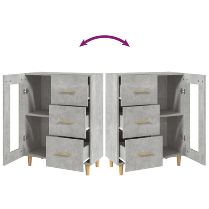 vidaXL Sideboard Concrete Grey 69,5x34x90 cm Engineered Wood