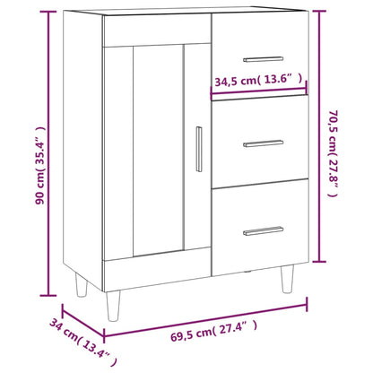 vidaXL Sideboard Concrete Grey 69,5x34x90 cm Engineered Wood