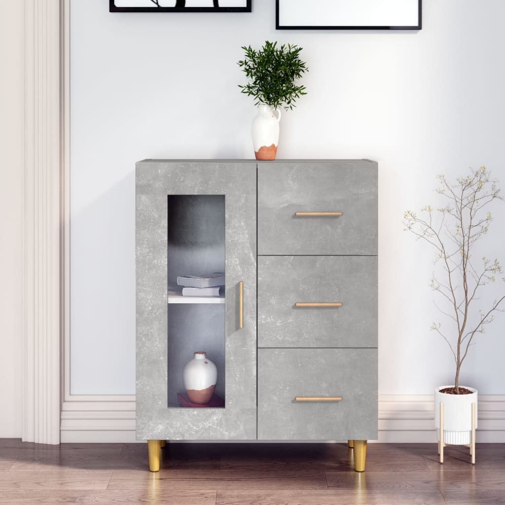 vidaXL Sideboard Concrete Grey 69,5x34x90 cm Engineered Wood