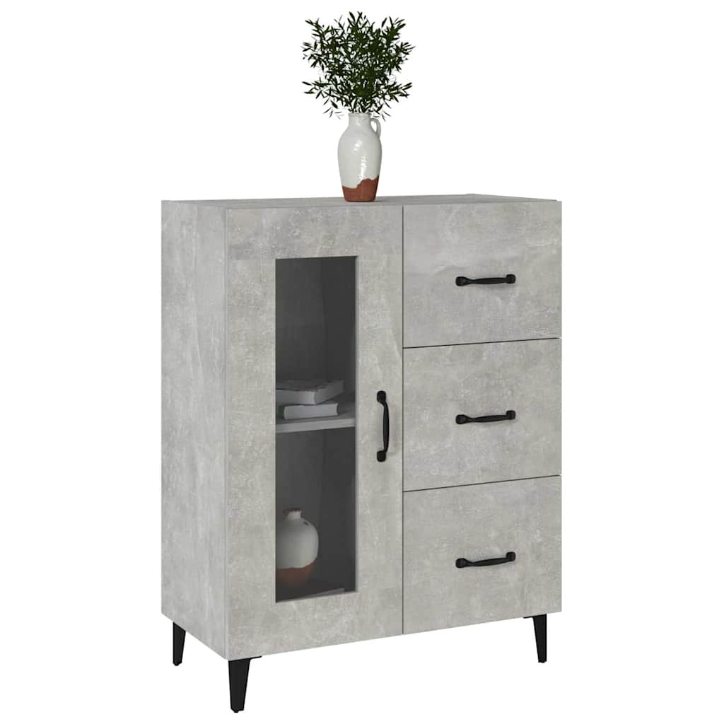 vidaXL Sideboard Concrete Grey 69,5x34x90 cm Engineered Wood
