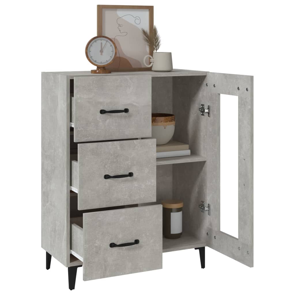 vidaXL Sideboard Concrete Grey 69.5x34x90 cm Engineered Wood