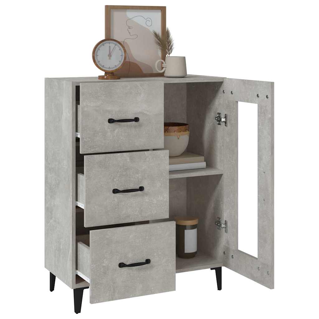 vidaXL Sideboard Concrete Grey 69,5x34x90 cm Engineered Wood