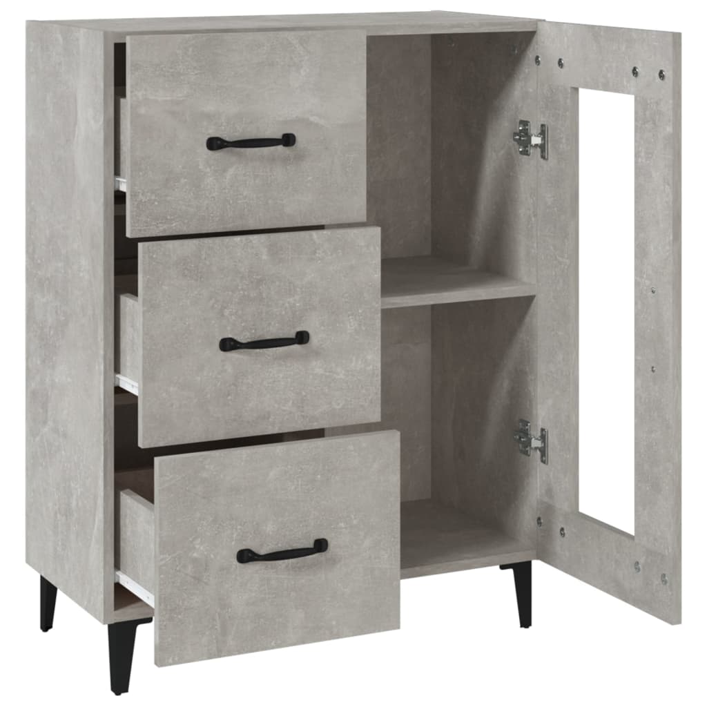 vidaXL Sideboard Concrete Grey 69.5x34x90 cm Engineered Wood