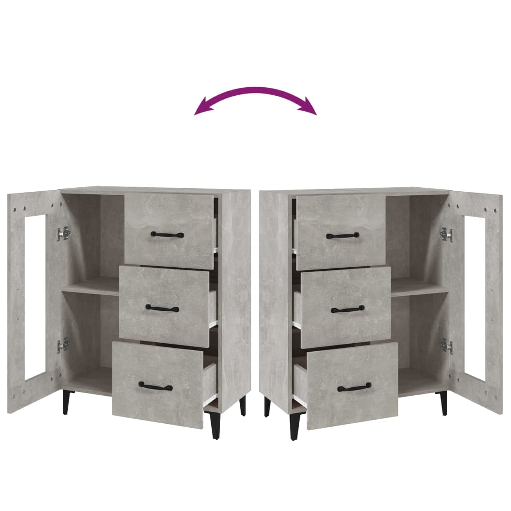 vidaXL Sideboard Concrete Grey 69.5x34x90 cm Engineered Wood