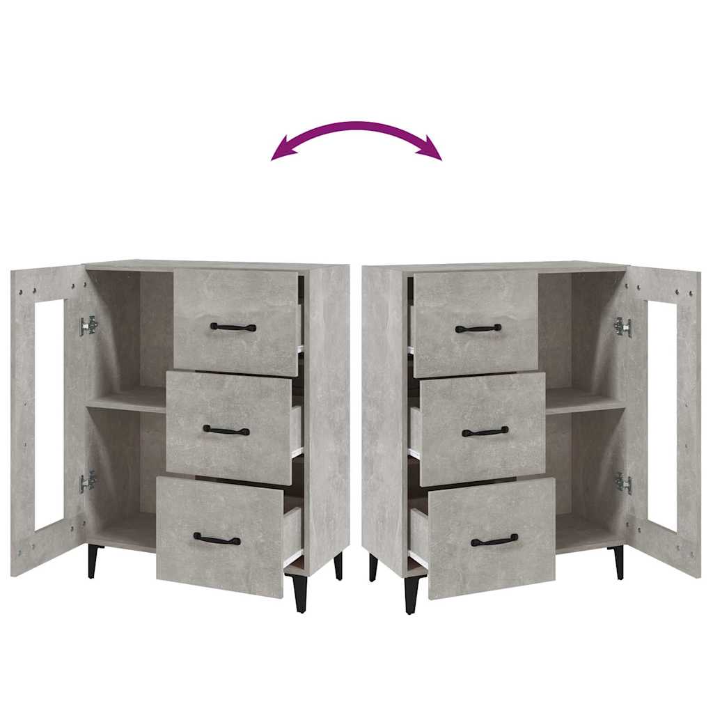 vidaXL Sideboard Concrete Grey 69,5x34x90 cm Engineered Wood