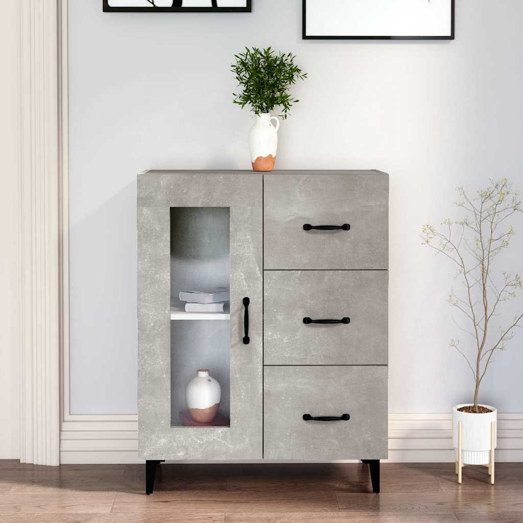 vidaXL Sideboard Concrete Grey 69,5x34x90 cm Engineered Wood