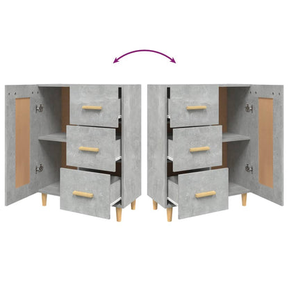 vidaXL Sideboard Concrete Grey 69.5x34x90 cm Engineered Wood